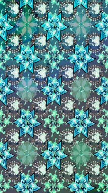 Düz Çiçek Elementleri Tasarımı. Sevimli çiçek raster deseni. Modaya uygun kumaş deseni. Renkli Yaz Teması çizim şablonu.