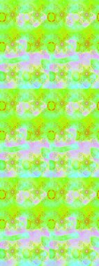 Yeşil ve nötr renklerde etnik çiçeklerle süslenmiş zarif bir eskiz. Raster Çiçek İllüstrasyon Şirin Tekstil.