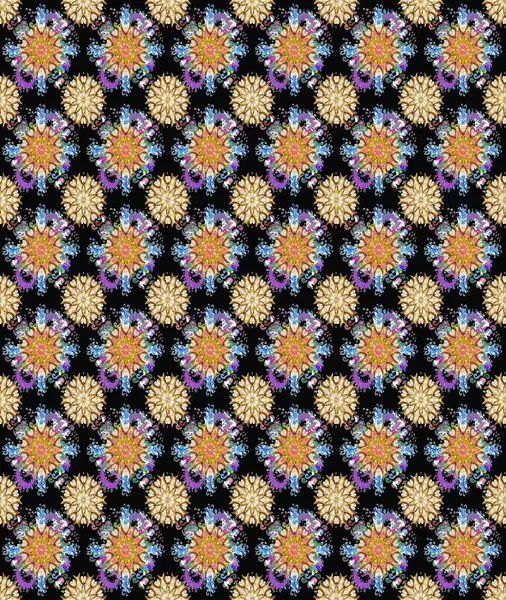 Çiçekli bahar çiçekleri. Moda baskıları için zarif bir şablon. Motley illüstrasyonu. Küçük çiçekte güzel bir desen. Küçük renkli çiçekler..