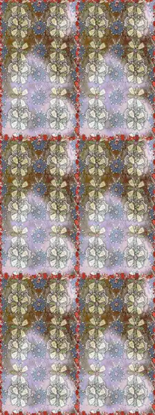 Kusursuz bir geçmişi var. Raster illüstrasyonu. Kumaş, tekstil, duvar kağıdı baskısı için. Renkli desenli kusursuz desenli, nötr ve gri çiçekli ve dekoratif elementli. Antika retro tarzı.