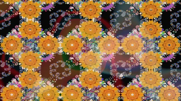 Suluboya çizimi. El çizimi. Sarı renkli çiçekler. Çiçekli çizim deseni.