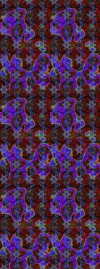 Taslak dekoratif arka plan, çiçek mandala. Raster illüstrasyonu. Mor ve kahverengi renklerde. Çiçek..