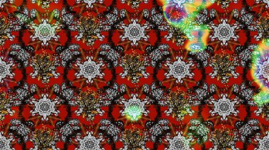 Renkli Yaz Temalı eskiz kalıbı. Düz Çiçek Elementleri Tasarımı. Sevimli çiçek raster deseni. Gri ve kırmızı renkte çiçekler.