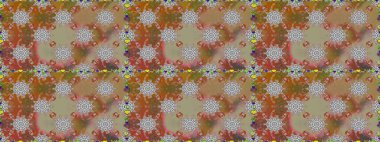 Düz Çiçek Elementleri Tasarımı. Renkli Bahar Temalı Kusursuz Arkaplan. Çiçek deseni. Raster pürüzsüz Güzel kumaş deseni.