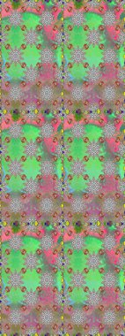 Düz Çiçek Elementleri Tasarımı. Renkli Yaz Temalı Kusursuz Arkaplan. Yeşil ve gri renkli çiçekler. Sevimli çiçek raster deseni.