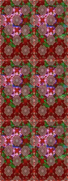 Kırmızı ve kahverengi renkte kırmızı ve kahverengi papatya deseni. Raster illüstrasyonu. Kırmızı ve kahverengi renklerde.