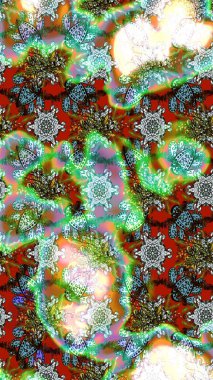 Çizgi çizimi kalıbı. Raster Moda kumaş deseni. Şirin çiçekler..