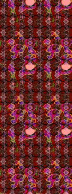 Suluboya, elle çizilmiş. Vadinin çiçekleri kahverengi, kırmızı ve pembe renklerde. Eskiz arkaplan modeli. Raster - stok.