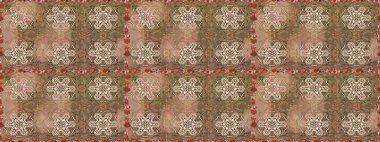 Bej ve kahverengi renkli çiçekler. Düz Çiçek Elementleri Tasarımı. Raster Illustrasyon 'da moda olmayan çiçek deseni. Renkli Yaz Temalı Kusursuz Arkaplan.