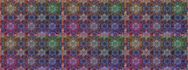 Kusursuz bir arka plan modeli. Yapraklı çiçekler ve kır ve kahverengi renkli papatya çiçekleri. Raster - stok.