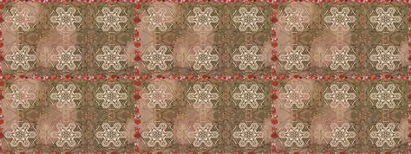 Bej ve kahverengi renkli çiçekler. Düz Çiçek Elementleri Tasarımı. Raster Illustrasyon 'da moda olmayan çiçek deseni. Renkli Yaz Temalı Kusursuz Arkaplan.