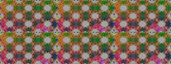 Raster Floral Illustration, Asyalı tekstil. Kahverengi ve gri renklerde etnik çiçeklerle kusursuz bir desen..