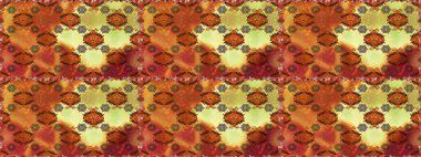 Turuncu ve kahverengi renkli çiçekler. Raster düz çiçekleri pürüzsüz desen. Tasarım hediye paketi, tebrik kartları, posterler ve afiş tasarımı.