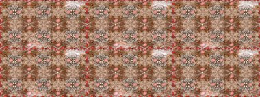 Vadinin çiçekleri kahverengi ve bej renklerde. Raster dikişsiz çiçek deseni.