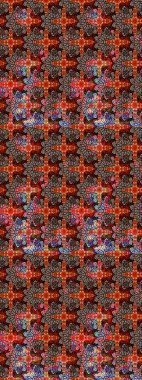 Tekstil, tebrik kartı, boyama kitabı, telefon kılıfı baskısı için kullanılabilir. Etnik Mandala süsü. Raster Henna dövme stili. Hint çiçekli desenli şal desenli..