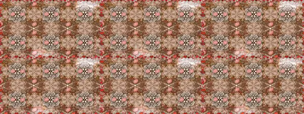 Vadinin çiçekleri kahverengi ve bej renklerde. Raster dikişsiz çiçek deseni.
