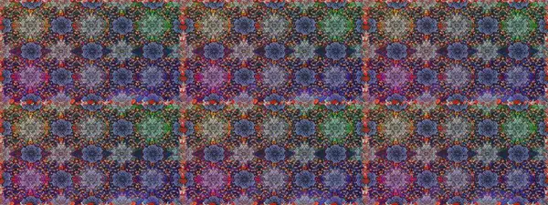 Kusursuz bir arka plan modeli. Yapraklı çiçekler ve kır ve kahverengi renkli papatya çiçekleri. Raster - stok.