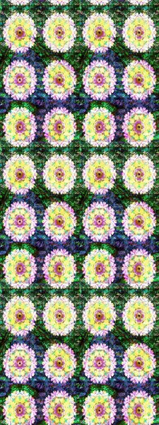 Raster illüstrasyonu. Raster illüstrasyonu. Tarafsız renklerde çiçekler. Çiçek desenli çizim. Asya tekstil tarzında.