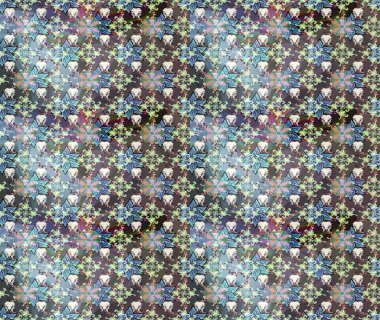 Raster illüstrasyonunda kusursuz çiçek deseni. Gri ve nötr renkte çiçekler.