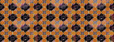 Nazik, narin çiçek arkaplanı. Çiçekli karalama şeklinde Raster çiçek deseni. Turuncu renkte çiçekler.