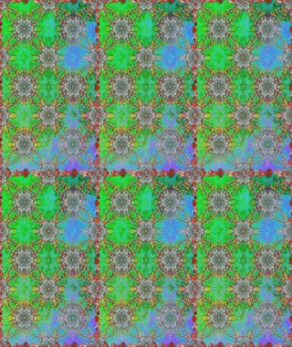 Hediye ambalaj kağıdı, tebrik kartları, posterler ve pankart tasarımı. Yeşil ve mavi renkte çiçekler. Raster düz çiçekleri pürüzsüz desen.