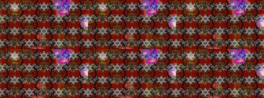 Çiçeksel çizim kalıbının yansıması. Vadinin çiçekleri kahverengi, kırmızı ve gri renklerde.