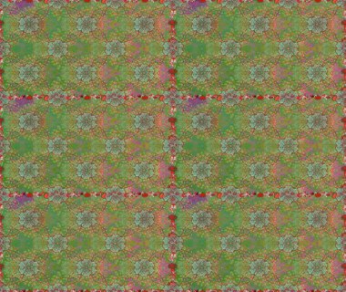 Yeşil ve kahverengi çiçekli kusursuz desen, suluboya çiçek deseni, sevimli çiçek, duvar kağıdı, kart veya kumaş için fayanslı. Raster - stok.