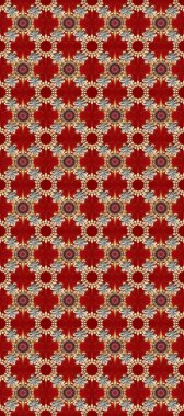 Kırmızı, bej ve kahverengi renklerde altın bir element. Altın çiçekli, pürüzsüz desen. Barok tarzında altın çiçekli süs. Damask arkaplanı.