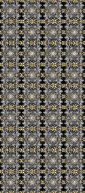 Çiçekli, pürüzsüz bir desen. Geleneksel Arap dekoru gri, kahverengi, bej renkler. Duvar kâğıdı için altın süslü bir illüstrasyon. Doğu tarzında klasik tasarım öğesi. Süslü dantel iz sürücü.