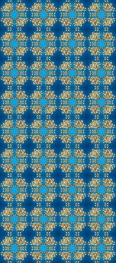 Kusursuz altın desen. Raster oryantal süs. Mavi, nötr ve bej renklerde altın elementlerle kusursuz desen.