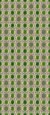 Yeşil, gri ve bej renklerde altın elementler. Geleneksel klasik raster altın pürüzsüz desen. Barok tarzında kusursuz bir doğulu süsü..