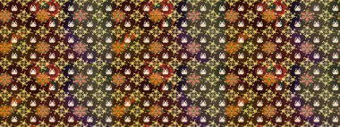 Kahverengi ve mor renkli çiçekler suluboya tarzında. Raster illüstrasyonunda çiçek deseni çizimi.