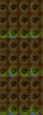 Dallı bahar çiçekleri ile desen, kahverengi ve çiçek silueti ile yeşil renkler. Raster deseni.