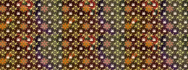 Kahverengi ve mor renkli çiçekler suluboya tarzında. Raster illüstrasyonunda çiçek deseni çizimi.