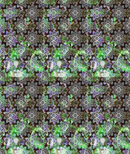 Raster illüstrasyonu. Çiçek desenli eskiz, darbeler, sıçramalar, yaz çiçekleri. Gri renkli çiçekler.