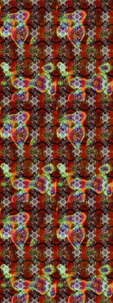 Raster Çiçek İllüstrasyonu 'nun şirin tekstili. Kahverengi ve kırmızı renkte etnik çiçeklerle süslenmiş zarif bir eskiz..