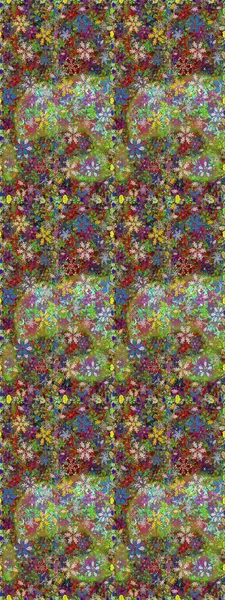 Modern yeşil ve kahverengi raster arka plan duvar kağıdı çizimi, klasik çizgili desenli desenli çiçekler, çiçekli süsler. Çiçekli el, pürüzsüz desen..