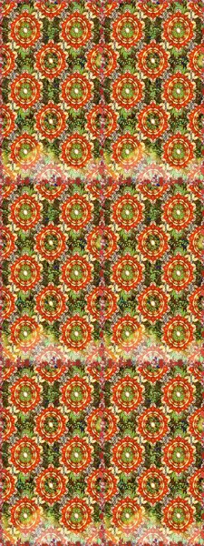 Altın antika ortaçağ dekoratifi, yapraklar ve kahverengi renkli altın desenli süslemeleri olan pürüzsüz bir desen. Kusursuz kraliyet lüksü, altın barok kumaş rengi..