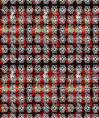 Eski usul. Eskiz geçmişi. Kumaş, tekstil, duvar kağıdı baskısı için. Raster illüstrasyonu. Renkli desenli eskiz deseni, siyah çiçekler ve dekoratif elementlerle.