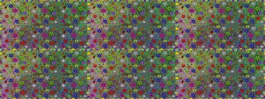 Kusursuz çiçek deseni. Raster illüstrasyonu. Yeşil ve gri renkli Asyalı tekstil.