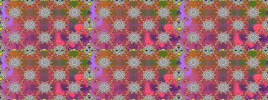 Renkli Bahar Temalı Kusursuz Arkaplan. Düz Çiçek Elementleri Tasarımı. Gri ve pembe renkli çiçekler. Sevimli çiçek raster deseni.