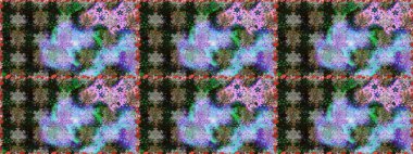 Düz Çiçek Elementleri Tasarımı. Raster illüstrasyonu. Çiçekli, suluboya desenli kusursuz çiçek deseni. Gri ve mavi renkte çiçekler. Renkli Bahar Teması Kusursuz Arkaplan.