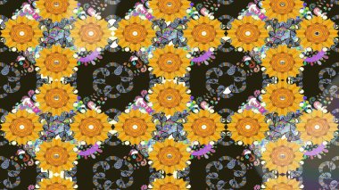 Raster illüstrasyonu. Küçük çaplı çiçeklerdeki basit şirin desenler. Tekstil veya kitap kapakları, imalat, duvar kağıtları, baskı, hediye paketi ve yapıştırma kitabı için çiçek eskiz geçmişi.