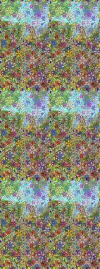 3 boyutlu çiçekler, pürüzsüz. Yeşil ve nötr renklerde. Raster illüstrasyonu.