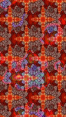 Küçük renkli çiçekler. Moda baskıları için zarif bir şablon. Motley illüstrasyonu. Çiçekli bahar çiçekleri. Küçük çiçekte şirin desenler.