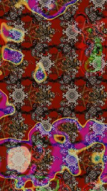 Çiçekli karalama şeklinde Raster çiçek deseni. Nazik, sevimli çiçek arkaplanı. Renkli çiçekler.