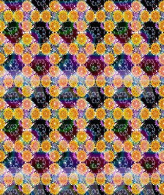 Sarı renkli çiçekler. Hediye ambalaj kağıdı, tebrik kartları, posterler ve pankart tasarımı. Raster düz çiçek çizim deseni.