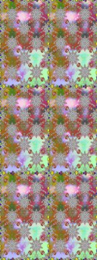 Renkli Bahar Temalı Kusursuz Arkaplan. Çocuk stili. Düz Çiçek Elementleri Tasarımı. Çiçekli pürüzsüz raster arka plan.