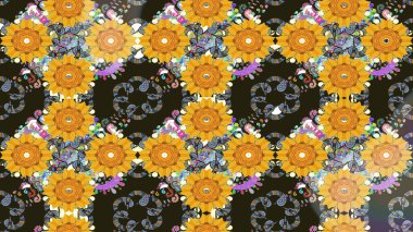 Raster illüstrasyonu. Küçük çaplı çiçeklerdeki basit şirin desenler. Tekstil veya kitap kapakları, imalat, duvar kağıtları, baskı, hediye paketi ve yapıştırma kitabı için çiçek eskiz geçmişi.