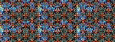 Eski moda arka plan. Raster illüstrasyonu. Güzel, parlak, pürüzsüz kumaş, tuval. Desen, çizim, çiçek sınırı. Çiçek çelengi. Kıvırcık, parlak örgü.